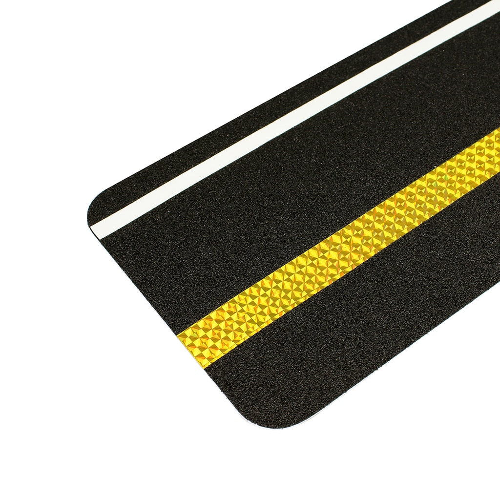 Anti-Slip Tape Strip, 610 x 150 mm, Black with glow strip and reflective strip
